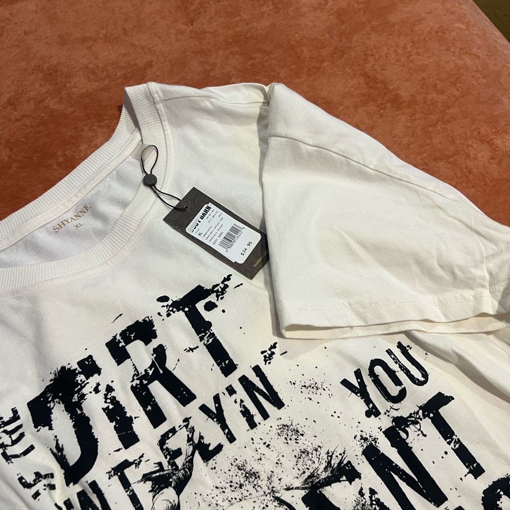 Shyanne White Tee with Black Graphic